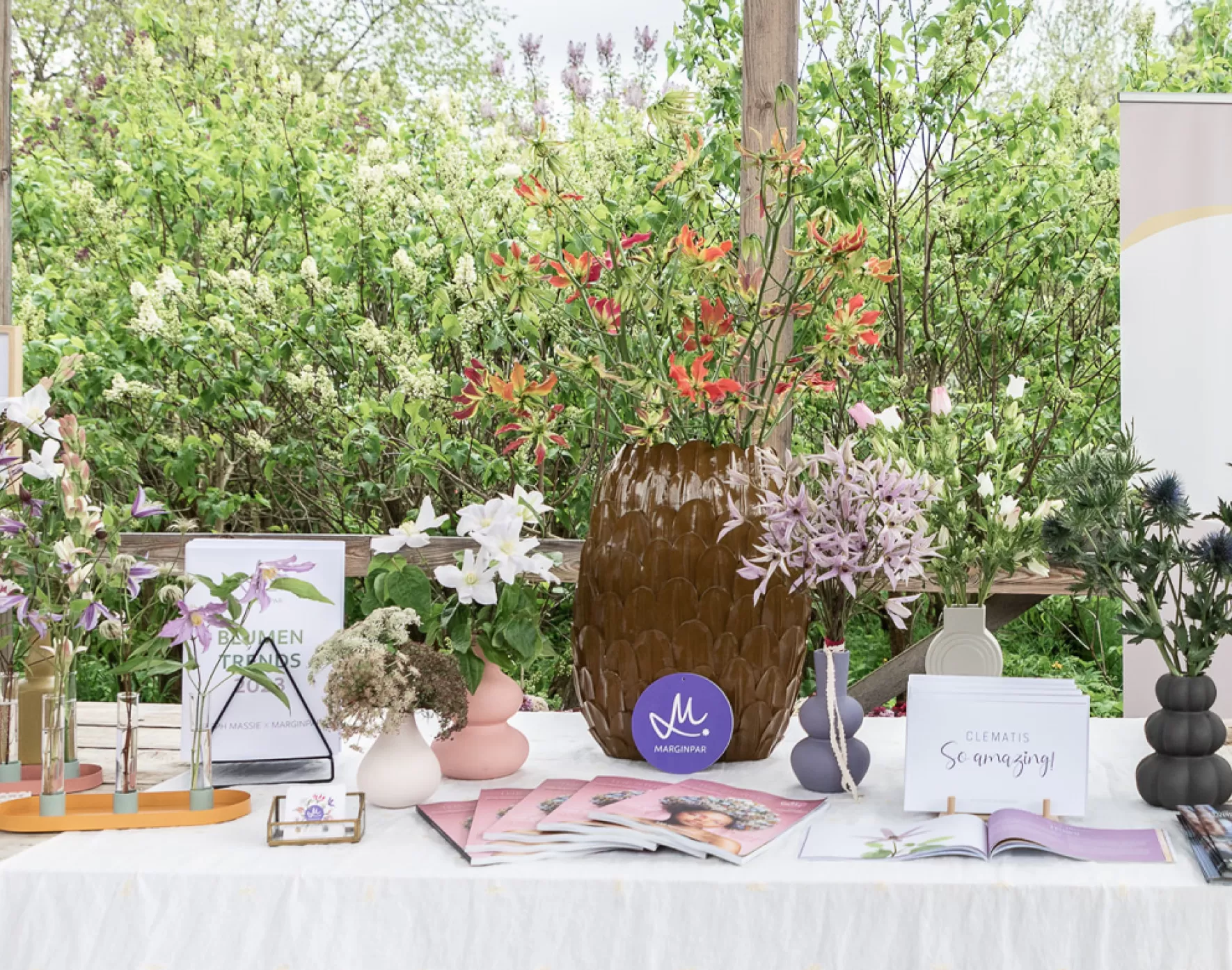 Marginpar stand bij bruidsbloemen beurs van fleurametz in Duitsland