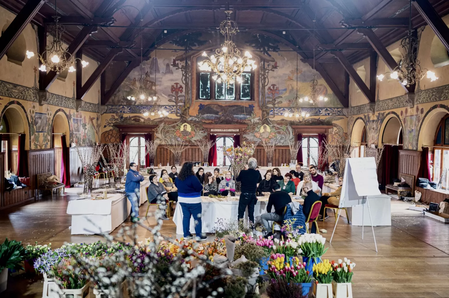 Workshop bloemen op de piste Max van der Sluis demonstratie