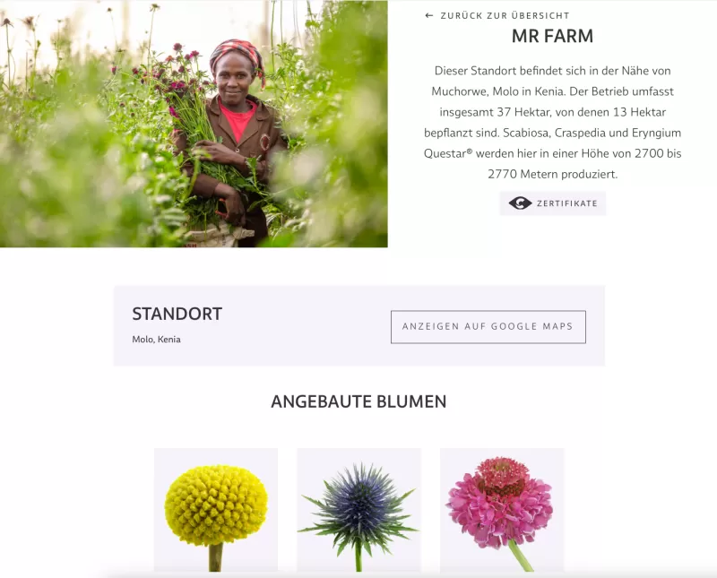 Farm detail page