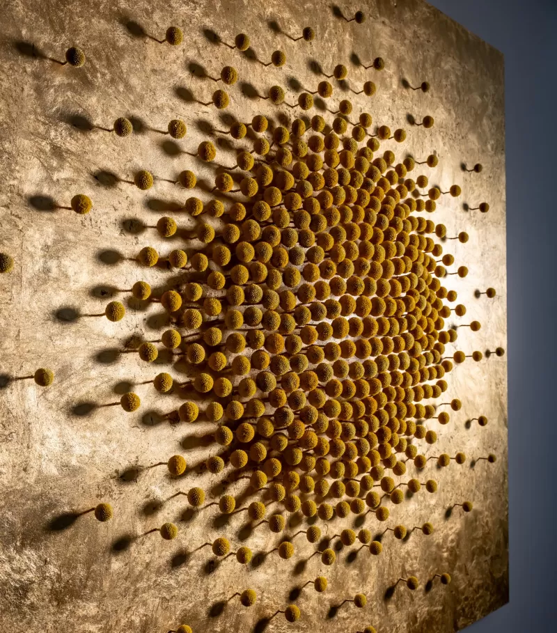 Floral Trends 2025 Craspedia wall object