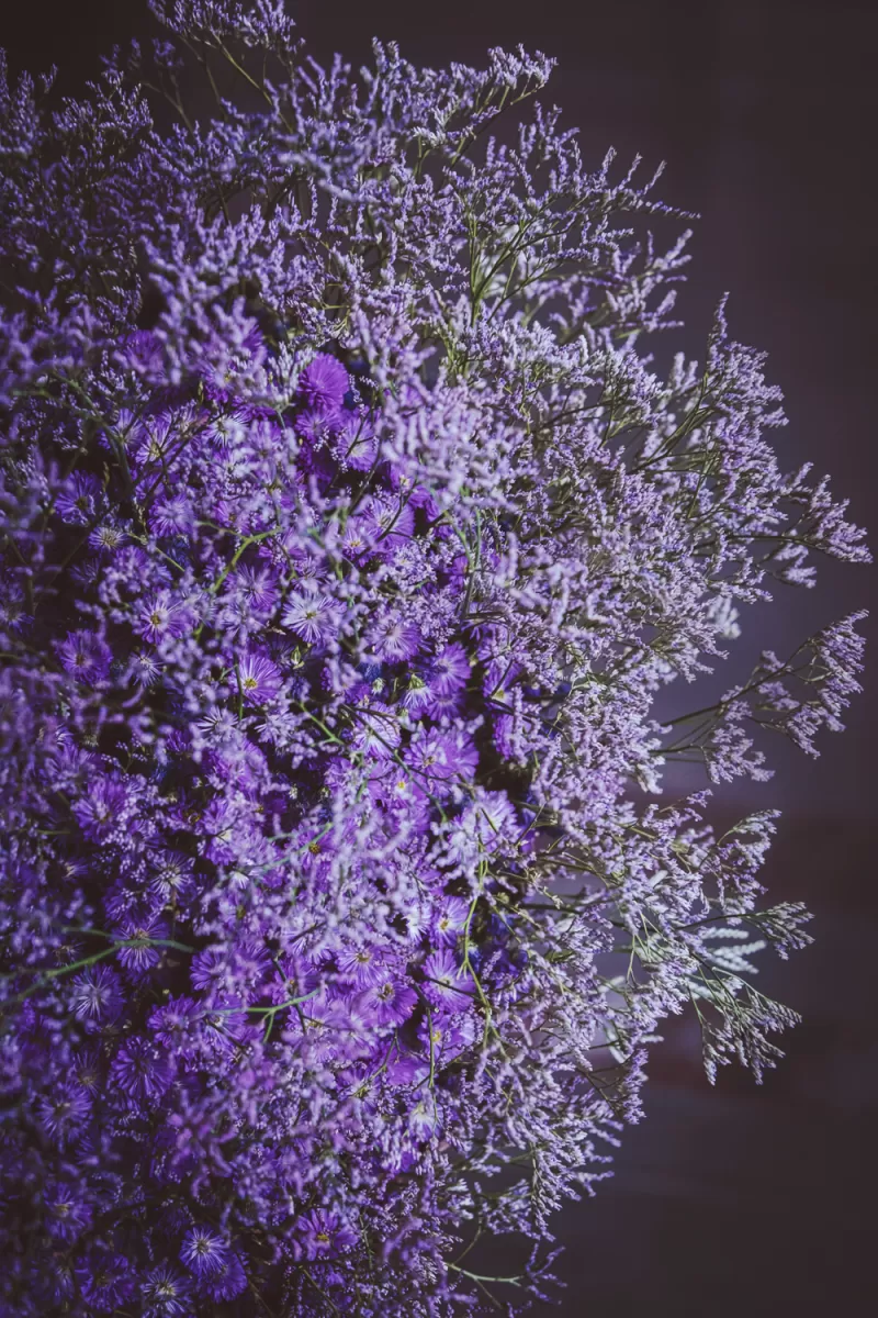 Heartshaped floral arrangement - Limonium Safora Lilac
